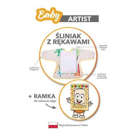 Baby Artist Śliniak z Rękawami - Wodoodporny, Kreatywny i Praktyczny dla Dzieci