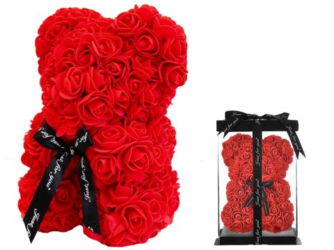 Miś z płatków róż prezent duży pudełko rose XL 25cm | 01903