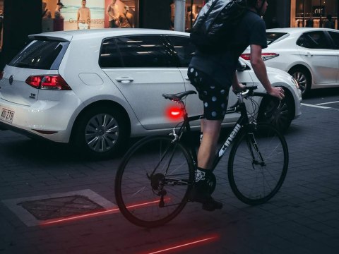 Lampka rowerowa tylna laserowa 5 led laser linia oświetlenie tylne drogi 14498