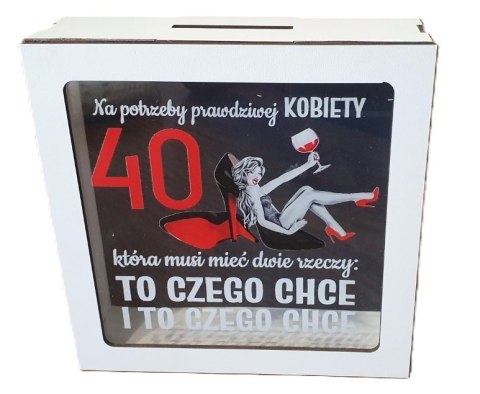 Skarbonka z okienkiem 40-stka kolor SZPILKA 3301-SZ40