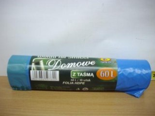 Worki na śmieci z taśmą ściągającą 60l a'10