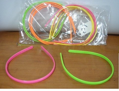 Opaska do włosów 12szt cienka jaskrawa 1584