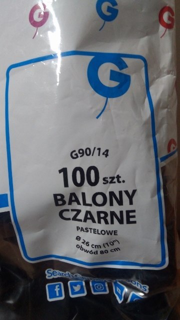 Balony 100szt czarne pastelowe 10" G90/14