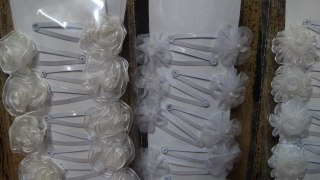 Spinki pyki 12szt KWIATKI BIAŁE