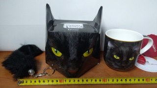 Kubek ceramiczny 500ml + brelok CZARNY KOT CARMANI | 017-0024