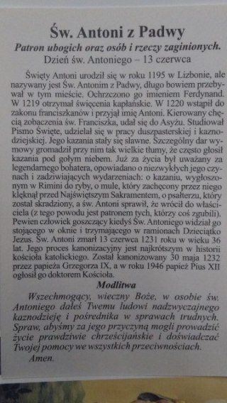 Obrazek 100szt ŚW.ANTONI 6,5x10cm