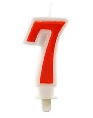 Świeczka 24szt. cyfra CZERWONA ,,7''