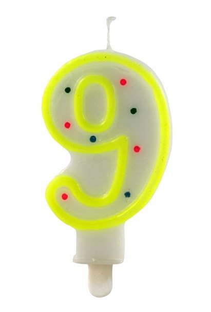 Świeczka 24szt. cyfra KROPKI ,,9''