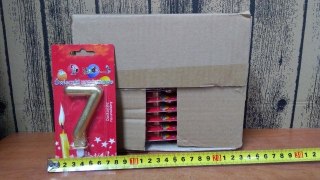 Świeczka 24szt. cyfra złota ,,7''