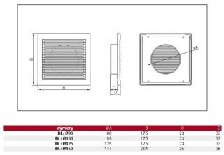 Kratka wentylacyjna LUX DL/125 RW biały Dospel 007-0166