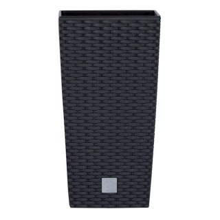 Doniczka RATO SQUARE 32,5x32.5 cm wys. 61cm ANTRACYT rattan + wkład