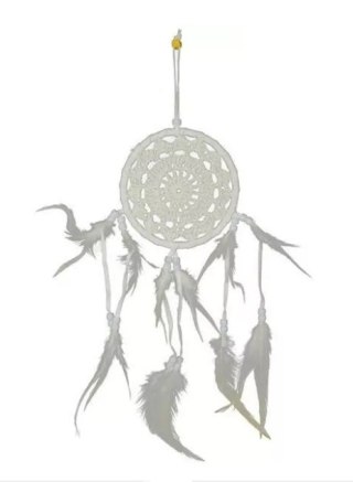 Łapacz snów biały 12cm koronka