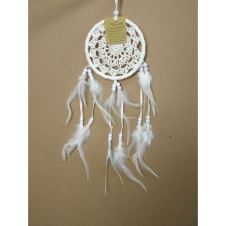 Łapacz snów biały 12cm koronka