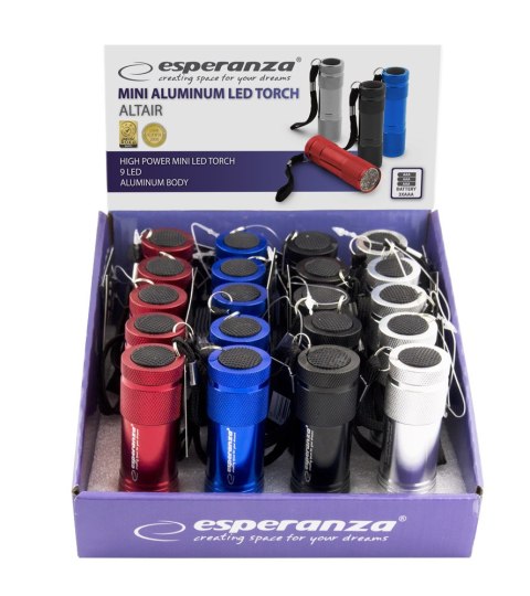 Latarka aluminiowa 9 led ALTAIR 20 szt. Esperanza EOT004M