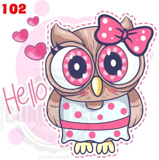 Naprasowanka 13x18 SOWA HELLO 10szt NR102