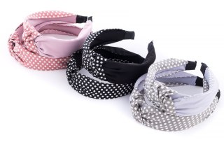 Opaska do włosów 12szt turban groszki B-2065