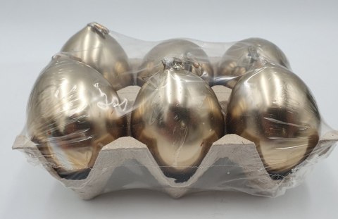 Świeca jajko 6szt Lustrzane 45/60LU ZŁOTO