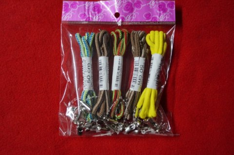 Sznurowadła 5 par 50cm bez zawiązywania mix kolorów