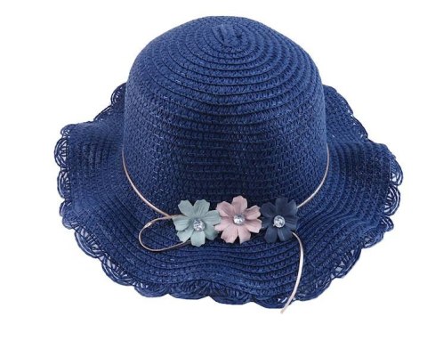 Kapelusz damski młodzieżowy z 3 kwiatkami