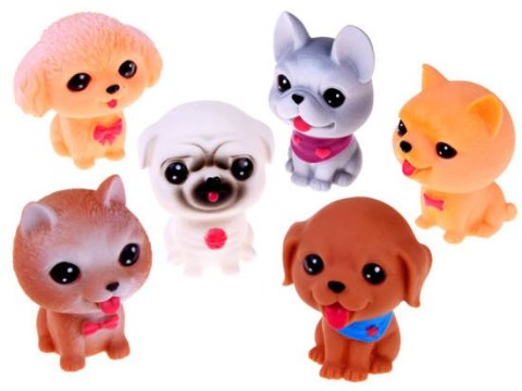 Zestaw figurki pieski gumowe 6 sztuk szczeniaczki ZA4629