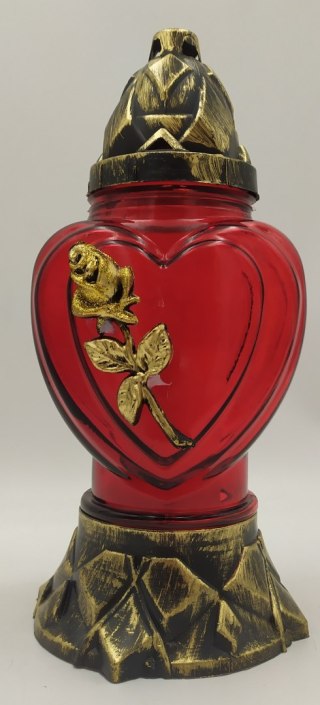 Znicz lampion 6szt. SERCE /RÓŻA 28cm