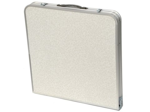 Zestaw stolik stół turystyczny składany kempingowy duży 4 krzesła walizka KREMOWY