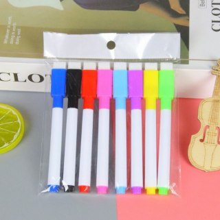 Mazaki, pisaki, flamastry suchościeralne do tablic 8 szt 11,5 cm OSK-101