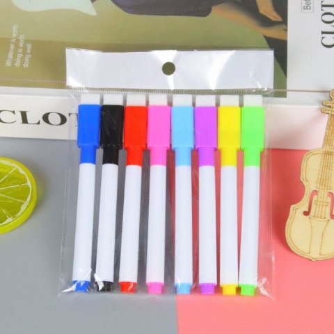 Mazaki, pisaki, flamastry suchościeralne do tablic 8 szt 11,5 cm OSK-101