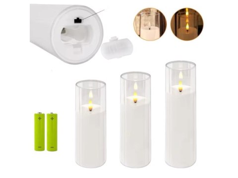 Świeczka led w obudowie z płomieniem - 12,5cm sla7020