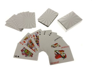 Karty do gry srebrne plastikowe