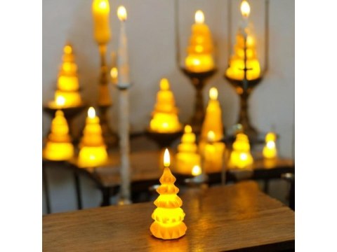 Świeczka led choinka imitacja wosku - 12cm 7309