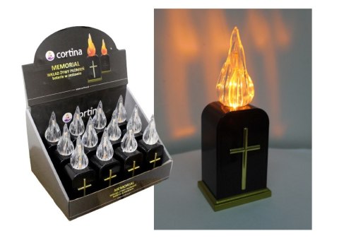 Wkład LED MEMORIAL z bateriami efekt płomienia 16 x 6cm 1/24 WZP