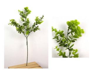 Gałązka pojedyncza 3 ramiona EUKALIPTUS jasnozielona 65 cm LXX-L196C