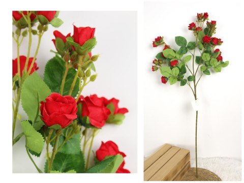 Kwiat RÓŻA wys. 83 cm (kwiat 3-2 cm) CZERWONA WT-115B