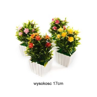 Kwiaty sztuczne w doniczce 17cm