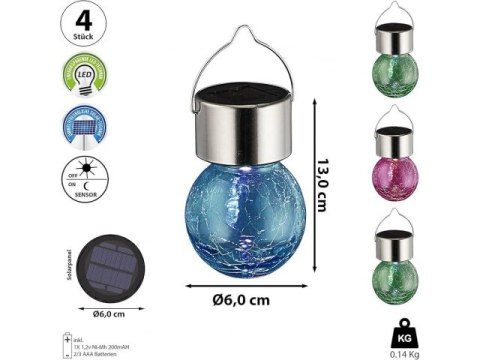 Lampa solarna ogrodowa led Crackle Ball sol2561123