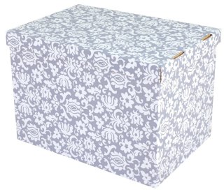 Pudełko 12szt. dekoracyjne porządkowe 460 x 320 x 330 mm DAMASCO szaro -białe PD017172