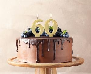 Świeczka B&C cyferka 6 metalik złota 8,0 cm PF-SCZ6