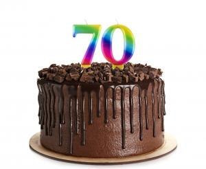 Świeczka B&C cyferka 7 Galaxy 8,0 cm tęczowa PF-SCG7