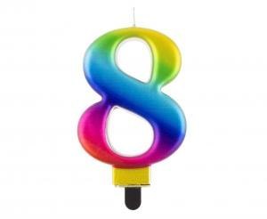 Świeczka B&C cyferka 8 Galaxy 8,0 cm PF-SCG8