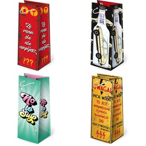 Torebki ozdobne 10szt. 12 x 36,9 x 11 cm AL-2 set 85 Sentencje