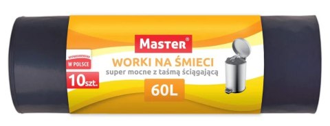 Worki na śmieci z taśmą 60. 10szt. LDPE MASTER S127