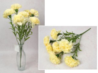 Bukiet GOŹDZIK wys. 48 cm, 7 łodyg (7 kwiatów 8x5 cm) ŻÓŁTY WA-094A