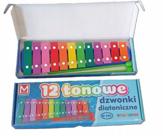 Cymbałki dzwonki 12 tonowe diatoniczne kolorowe