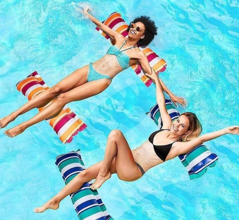 Dmuchany czerwony materac do pływania Hamak wodny na basen i plażę SP0759 CZ