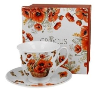 Filiżanka 250ml. ze spodkiem kosze kwiatów MAKI