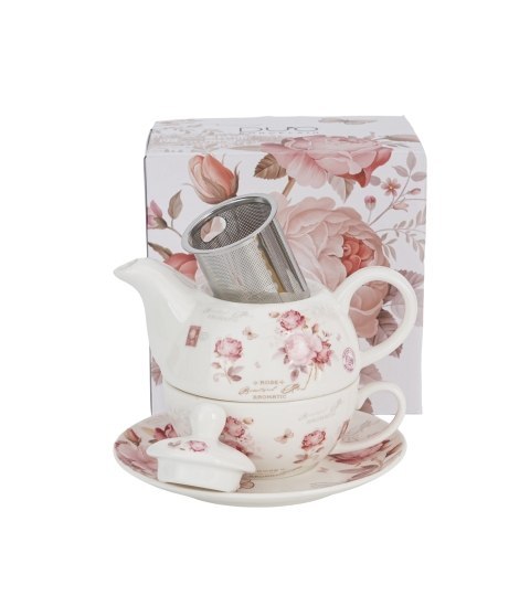 Filiżanka z dzbankiem z zaparzaczem ze stali nierdzewnej SECESJA