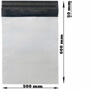 Foliopaki kurierskie Białe XL 500 x 600mm - 50 szt. 2344