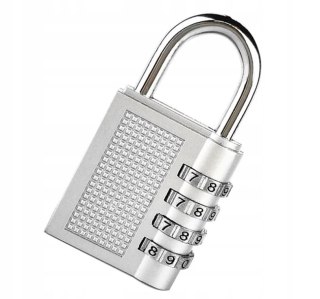 Kłódka szyfrowa 64mm srebrna matowa XJ5138