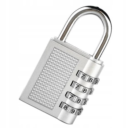 Kłódka szyfrowa 64mm srebrna matowa XJ5138